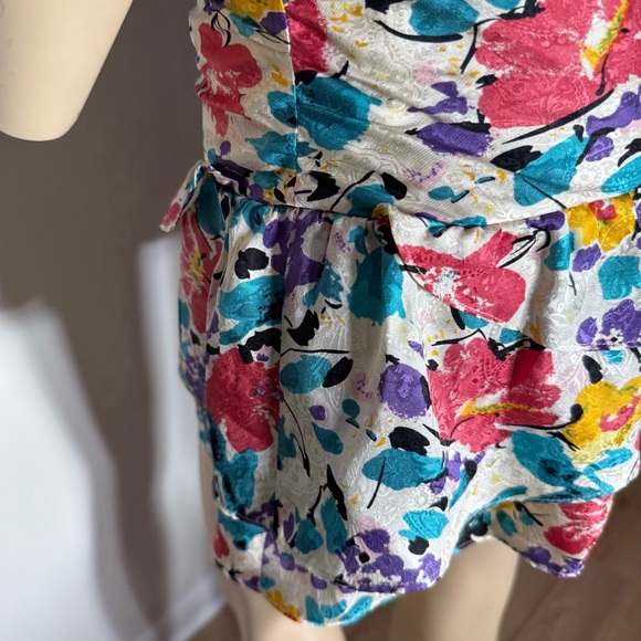 Twelfth Street by Cynthia Vincent Red Pink Bodycon Mini Dress 100% Silk Size 2 - Picture 6 of 10